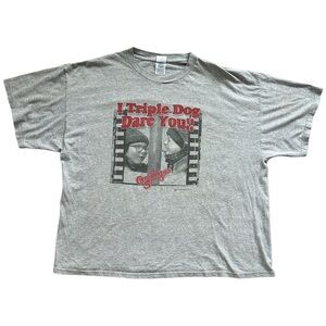 Delta Pro Weight Cotton Gray A Christmas Story Ralphie Flick T Shirt 2XL